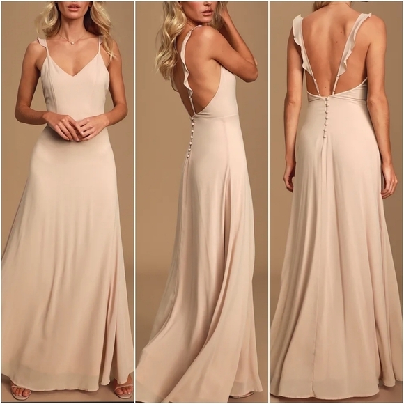 Lulu's Meteoric Rise Blush Maxi Dress - Picture 1 of 10